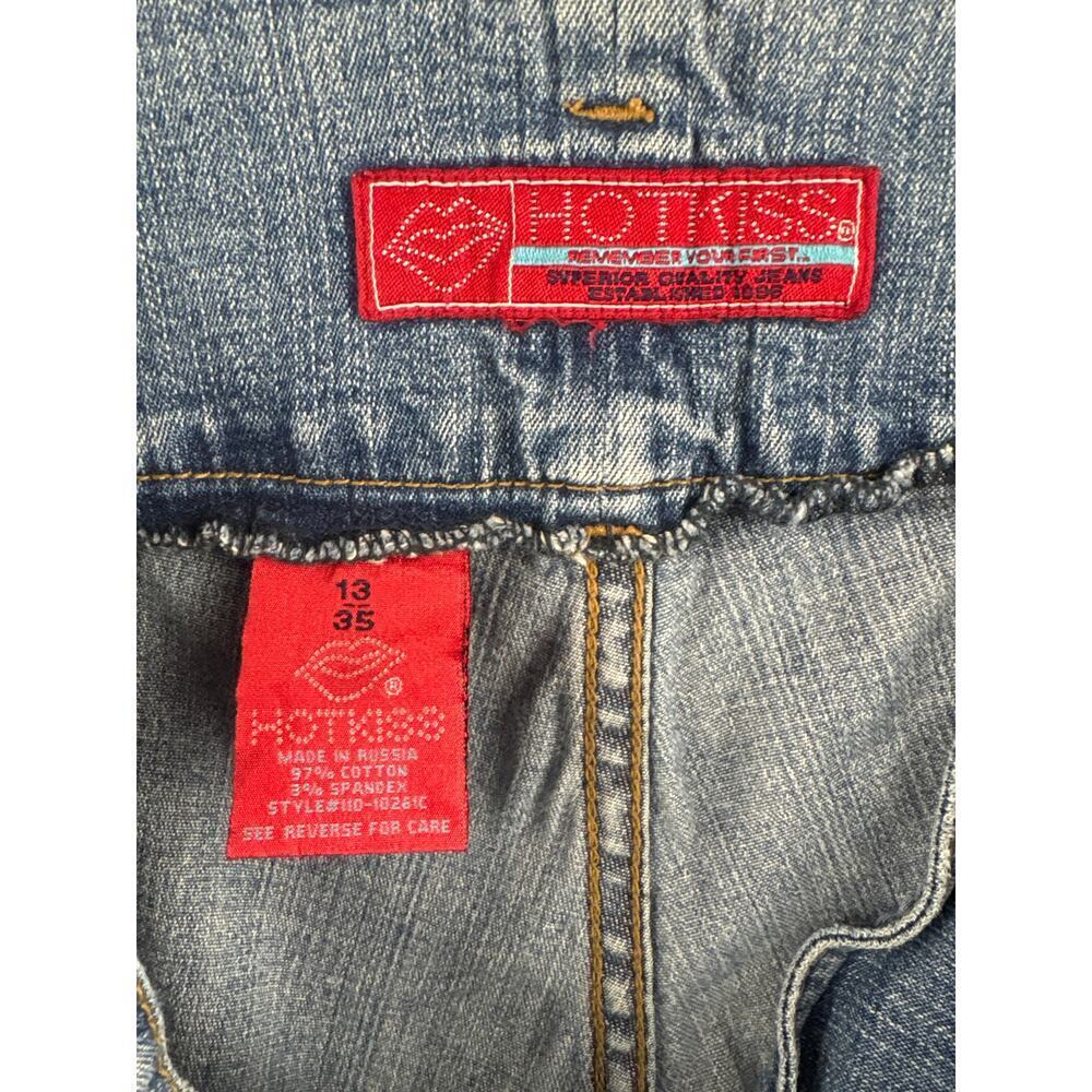 Women’s Hot Kiss Size 13 Light Wash Blue Wide Leg Jeans w/ Back Slits - Picture 5 of 5